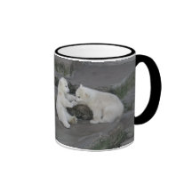 Deux petits animaux d'ours blanc mug