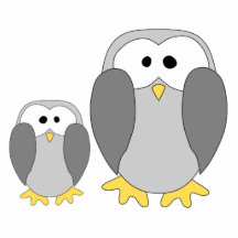 Deux pingouins mignons. Bande dessinée Photos En Relief
