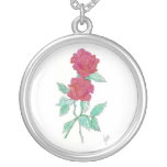 Deux roses pendants colliers