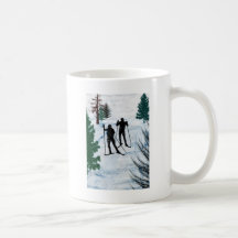 Deux skieurs de pays croisé mug
