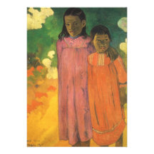 Deux soeurs par Gauguin, art vintage d'impressioni Cartons D'invitation