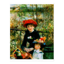 Deux soeurs sur la terrasse par Renoir Cartes Postales