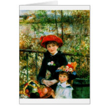 Deux soeurs sur la terrasse par Renoir Cartes