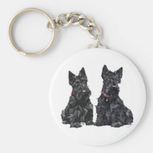 Deux terriers écossais noirs porte-clefs