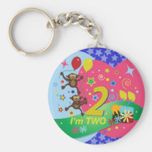 Deuxième anniversaire : Mignon et amusement, deux  Porte-clés