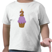 Deuxième petit gâteau de pourpre d'anniversaire t-shirt