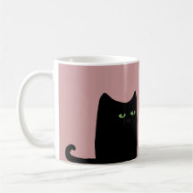 Dexter la grosse tasse de chat noir (personnalisab