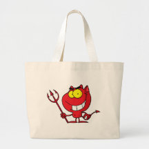 Diable de Halloween de bande dessinée Sac En Toile
