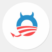 Diable d'Obama Adhésif Rond