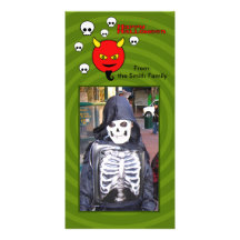Diable et crânes cartes de vœux avec photo