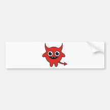 Diable rouge mignon adhésif pour voiture