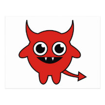 Diable rouge mignon cartes postales