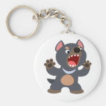 Diable tasmanien Keychain de bande dessinée mignon porte-clés
