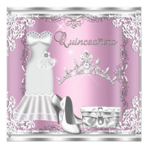 Diadème argenté rose de diamant de Quinceanera 15è Invitations