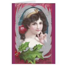 Diadème de port de femme pendant la nouvelle année carte