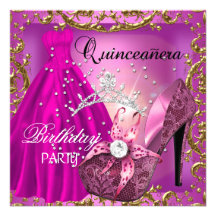 diadème de robe d'or de fête d'anniversaire de qui invitations personnalisées