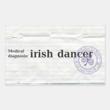 Diagnostic médical : danseur irlandais autocollant en rectangle