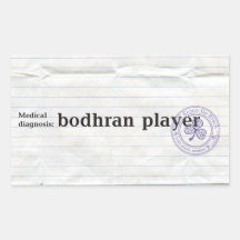 Diagnostic médical : joueur de bodhran stickers rectangulaires