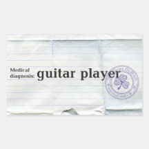 Diagnostic médical : joueur de guitare sticker rectangulaire