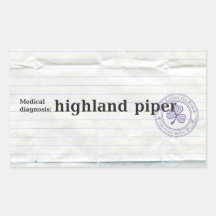 Diagnostic médical : Joueur de pipeau des montagne Sticker En Rectangle