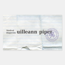 Diagnostic médical : Joueur de pipeau d'Uilleann Autocollant En Rectangle