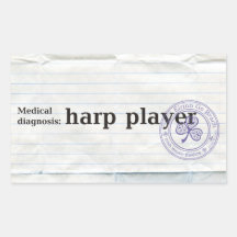 Diagnostic médical : joueur d'harpe autocollants rectangulaires