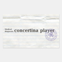 Diagnostic médical : joueur en accordéon stickers en rectangle