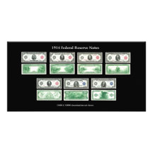 Diagramme 1914 de notes de Federal Reserve Cartes Avec Photo