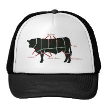 Diagramme de boucher de boeuf - boeuf délicieux dé casquettes