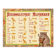 Diagramme hiéroglyphique égyptien d'alphabet cartes postales