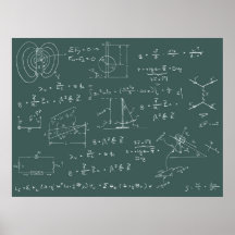 Diagrammes et formules de physique affiche