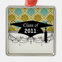 diamant damask.png de taupe et de sarcelle d'hiver ornements de noël