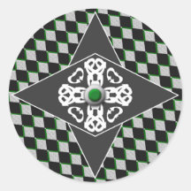 Diamant de harlequin et autocollants chics de prof
