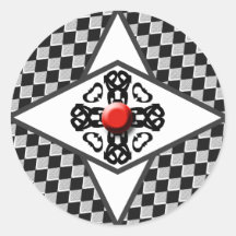 Diamant de harlequin et autocollants chics de prof