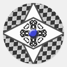 Diamant de harlequin et autocollants de cercle de 