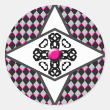 Diamant de harlequin et autocollants de diva de pr