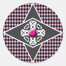 Diamant de harlequin et autocollants de diva de pr