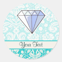 Diamant ; Mignon Autocollants Ronds