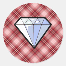 Diamant rouge de plaid autocollants