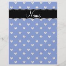 Diamants bleus nommés personnalisés de coeur prospectus avec motif