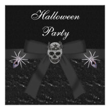 Diamants de crâne et partie de Halloween de bijoux Invitations Personnalisables
