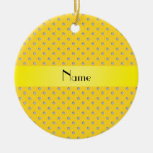 Diamants jaunes nommés personnalisés ornement de noël