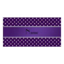 Diamants pourpres nommés personnalisés cartes de vœux avec photo