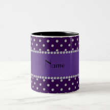 Diamants pourpres nommés personnalisés tasse