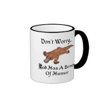 Dieu a un sens de l'humour l'ornithorynque mugs à café
