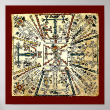 Dieu aztèque de la mort de Xiuhtecuhtli Posters