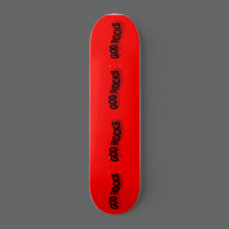 Dieu bascule la planche à roulettes rouge et noire planches à roulettes