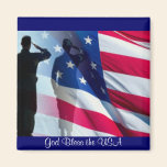 Dieu bénissent le drapeau américain des Etats-Unis magnets