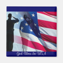 Dieu bénissent le drapeau américain des Etats-Unis Aimant