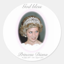 Dieu bénissent princesse Diana Autocollants Ronds